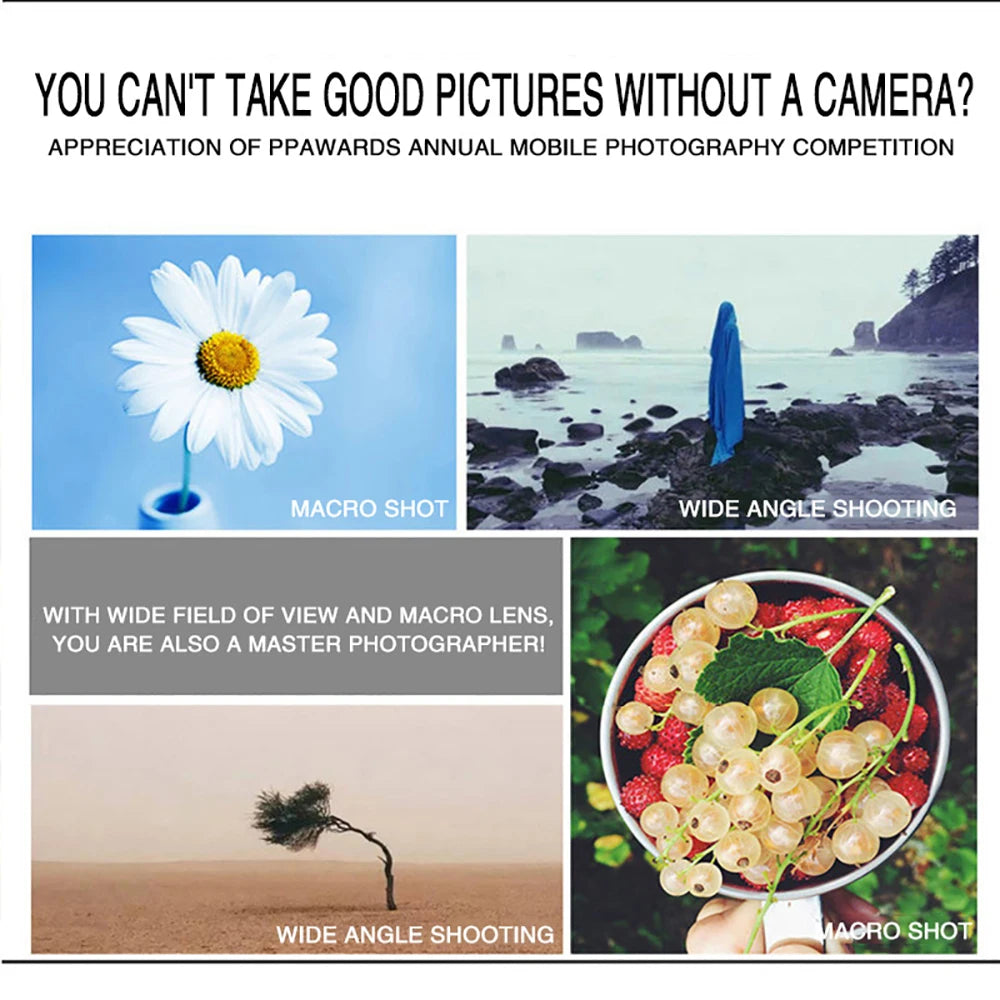 3In1 Mobile Phone Fish Eye Lens 0.67X Wide Angle Macro Lenses Camera Kits With Clip Universally Lens For iPhone 16 Xiaomi Huawei