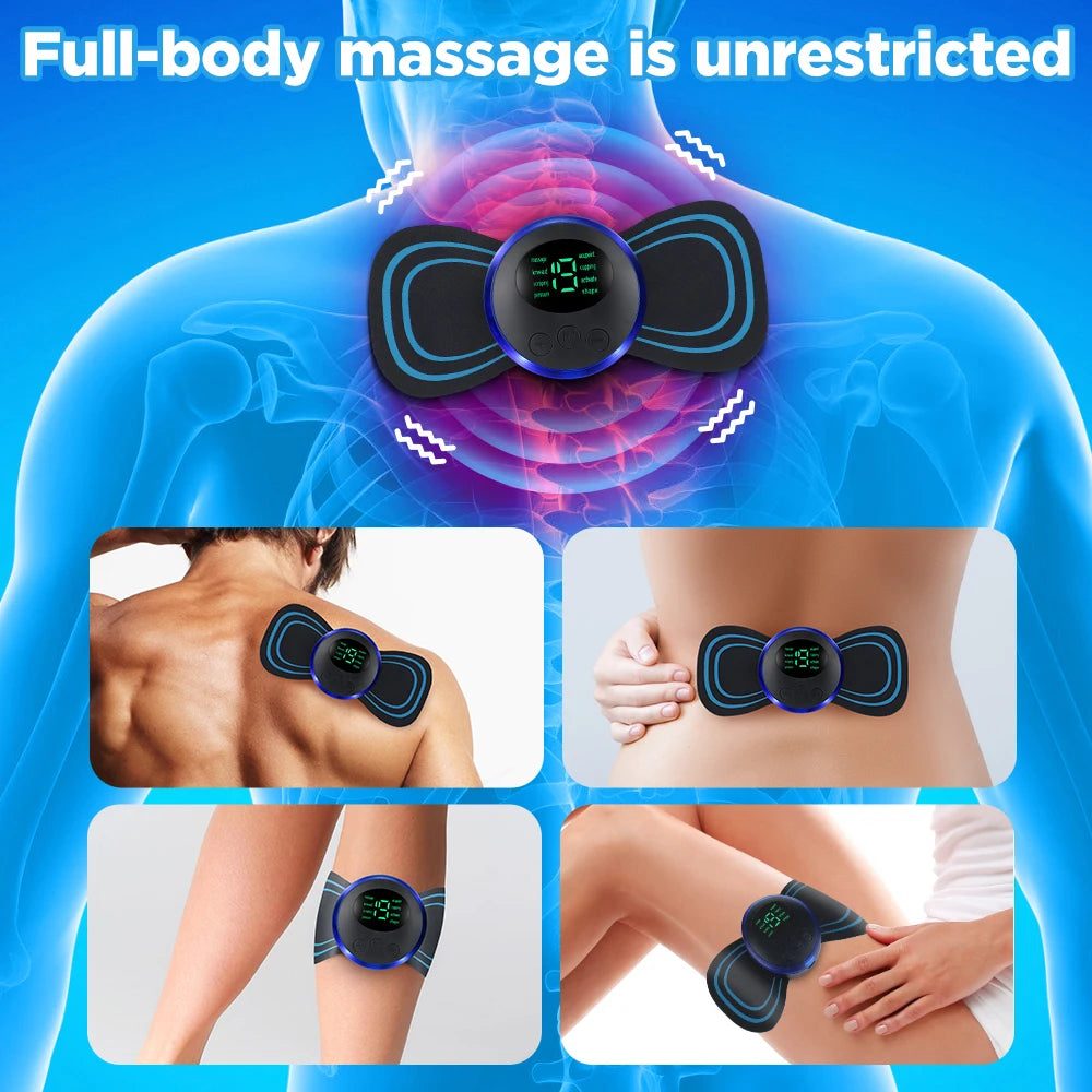 Electric Neck Massager EMS Muscle Massage Stimulator Low Frequency Instrument Back Cervical Calf Patches Pain Joints Mini Device