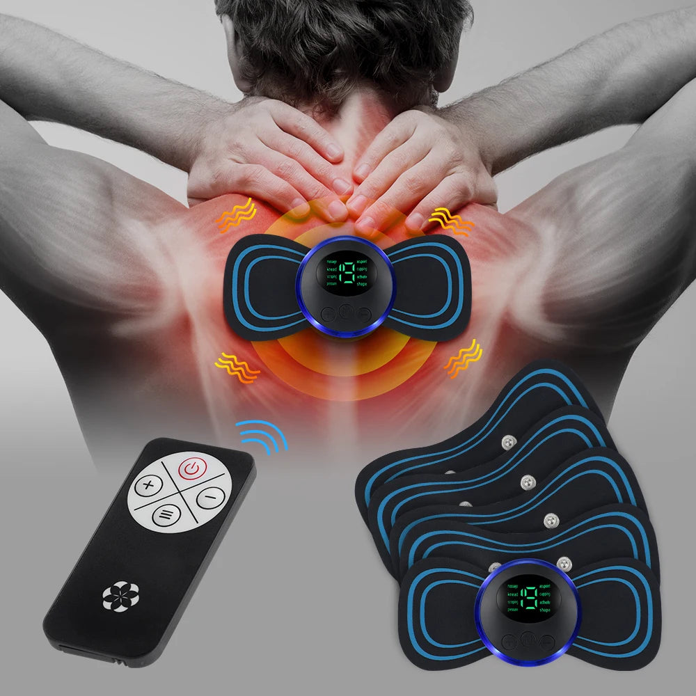 Electric Neck Massager EMS Muscle Massage Stimulator Low Frequency Instrument Back Cervical Calf Patches Pain Joints Mini Device
