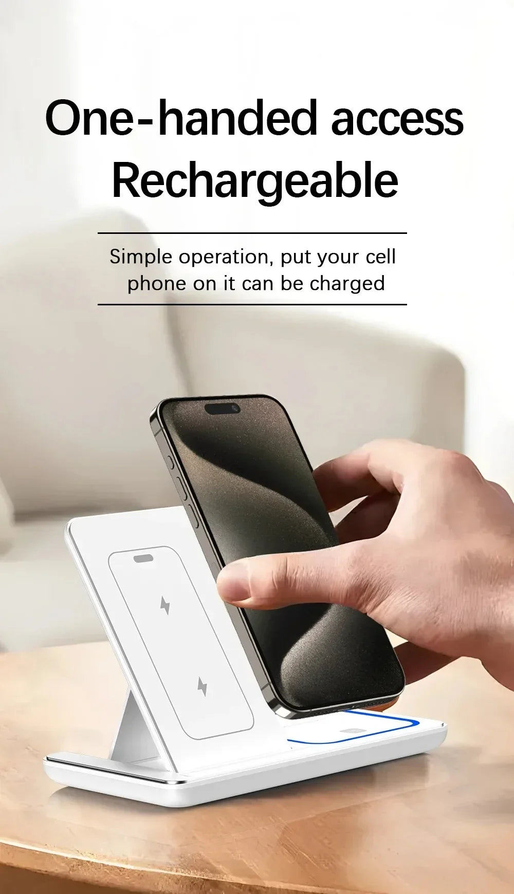 3-in-1 30W Foldable Magnetic Wireless Charging Station with LED – Fast Charger Stand for iPhone 16/15 Pro Max, Apple Watch & AirPods