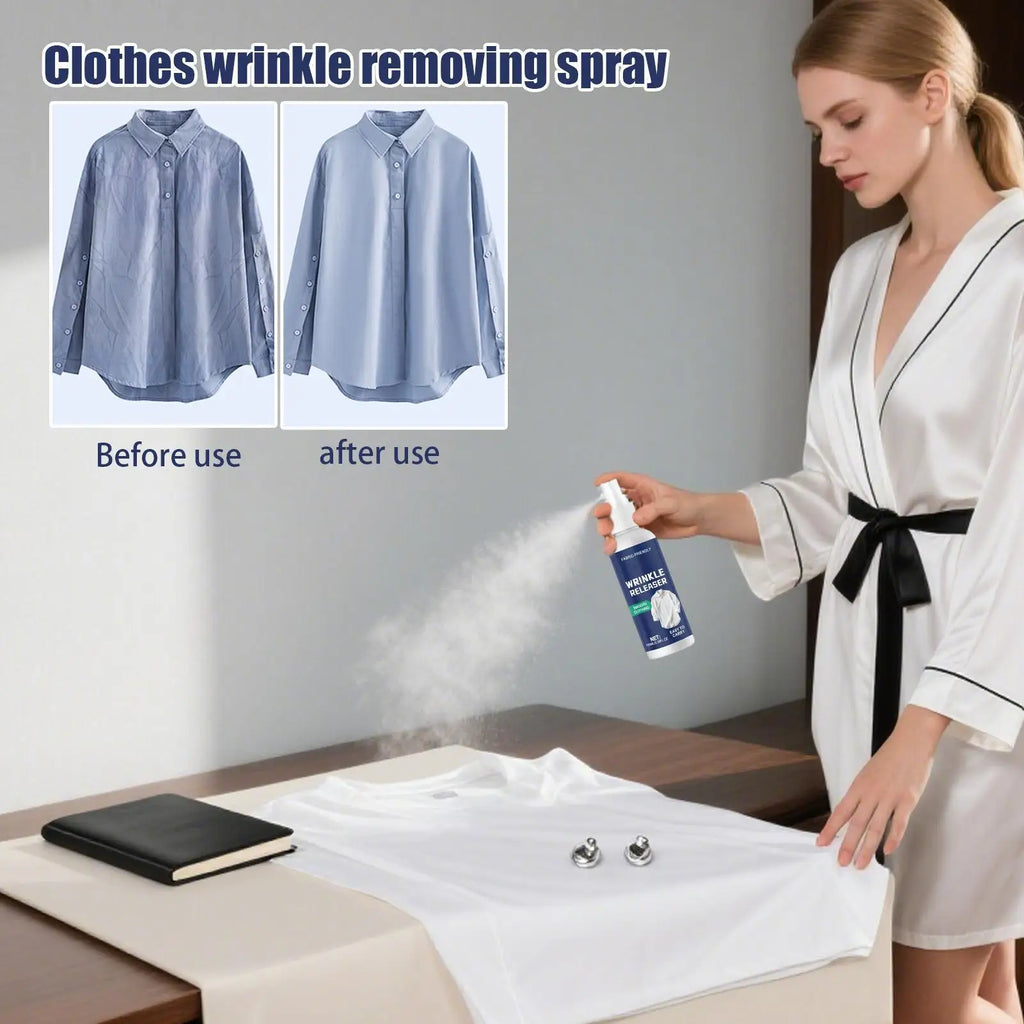 Ironing Spray for Clothes, 100ml Anti-Static Wrinkle Release Spray, Travel-Size Ironing Aid for Home, Dorm, Beach Vacation