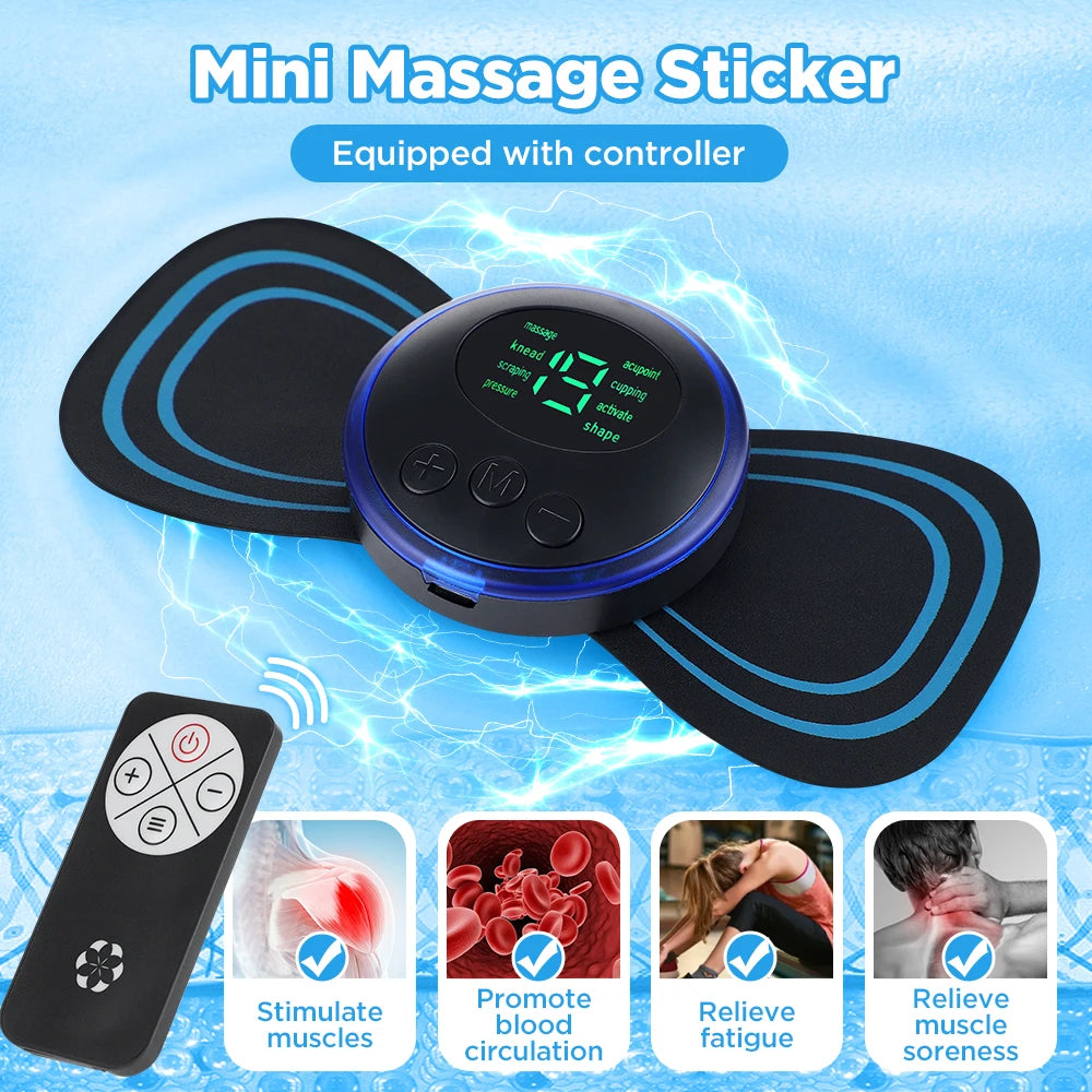 Electric Neck Massager EMS Muscle Massage Stimulator Low Frequency Instrument Back Cervical Calf Patches Pain Joints Mini Device