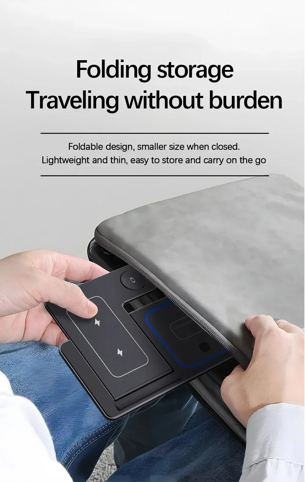 3-in-1 30W Foldable Magnetic Wireless Charging Station with LED – Fast Charger Stand for iPhone 16/15 Pro Max, Apple Watch & AirPods