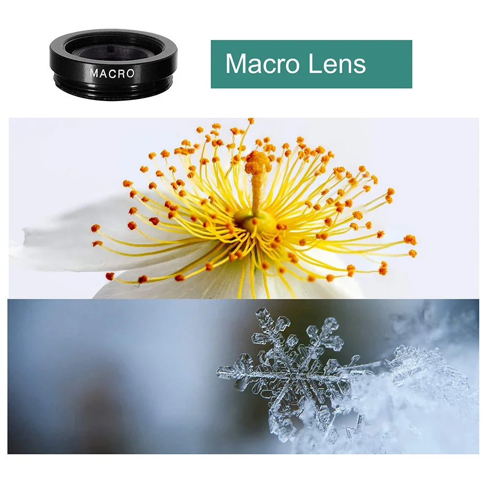 3In1 Mobile Phone Fish Eye Lens 0.67X Wide Angle Macro Lenses Camera Kits With Clip Universally Lens For iPhone 16 Xiaomi Huawei