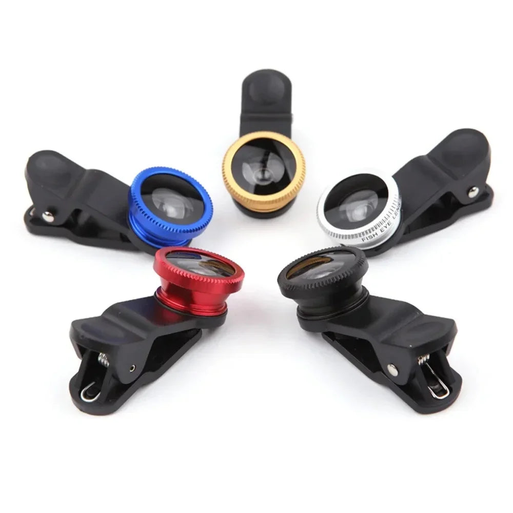 3In1 Mobile Phone Fish Eye Lens 0.67X Wide Angle Macro Lenses Camera Kits With Clip Universally Lens For iPhone 16 Xiaomi Huawei